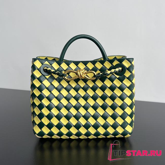 BV Andiamo Handbag Small Green Yellow Adiamo Bag 25x20x10CM  - 1