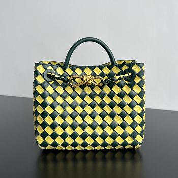 BV Andiamo Handbag Small Green Yellow Adiamo Bag 25x20x10CM 