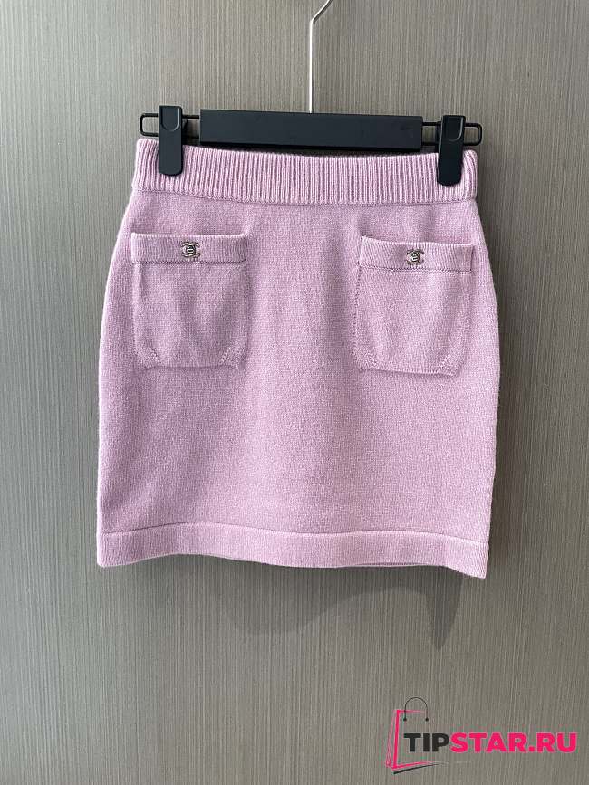 Chanel 24 metal button pink skirt - 1