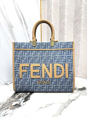 Fendi Sunshine FF Jacquard Medium Top Handle Bag