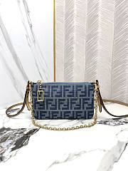 Fendi Baguette FF Jacquard Chained Denim Pouch - 1