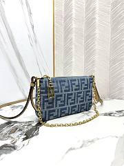 Fendi Baguette FF Jacquard Chained Denim Pouch - 2