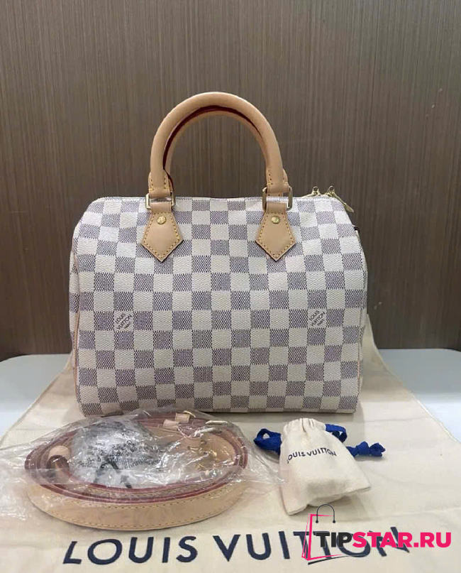 LV Speedy Bandoulière 25 Damier Azur Canvas Size 25x19x15 cm - 1