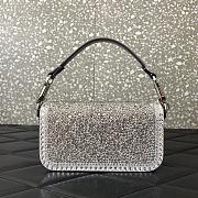 Valentino VLogo Signature small Locò crystal-embellished shoulder bag silver - 3