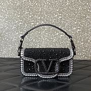 Valentino VLogo Signature small Locò crystal-embellished shoulder bag black - 1