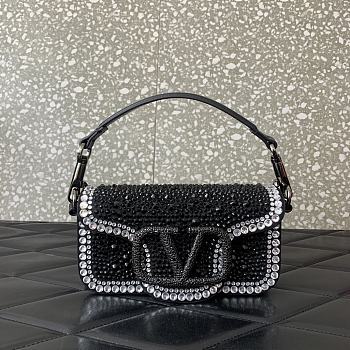 Valentino VLogo Signature small Locò crystal-embellished shoulder bag black