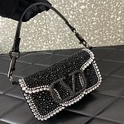 Valentino VLogo Signature small Locò crystal-embellished shoulder bag black - 3