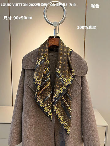 Louis Vuitton Scarf In Silk Brown