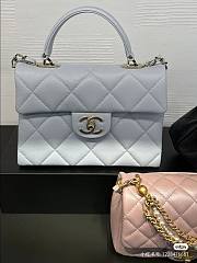 Chanel Mini Flap Bag With Top handle In blue - 4