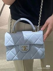 Chanel Mini Flap Bag With Top handle In blue - 2