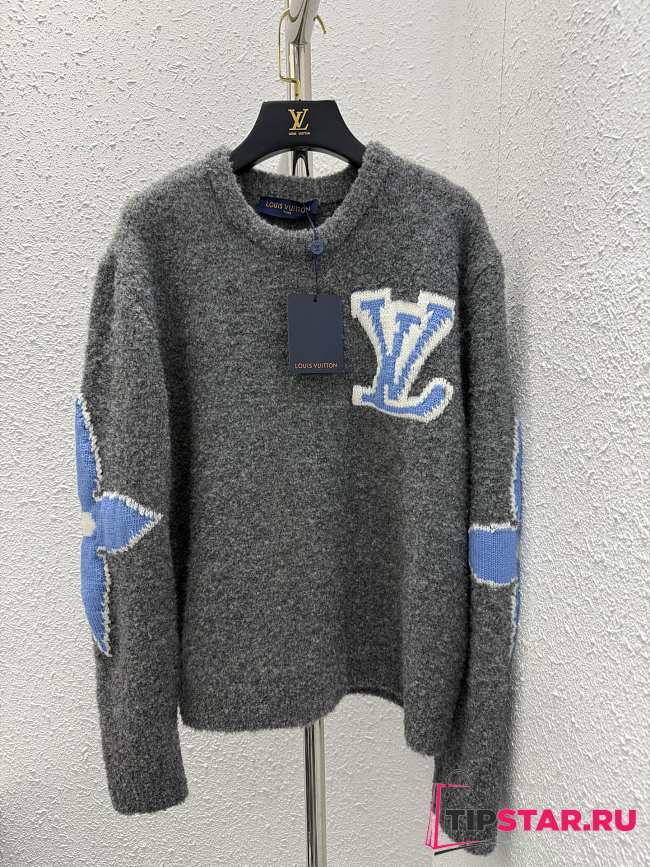 Louis Vuitton Chunky Wool Blend Pullover Gray - 1