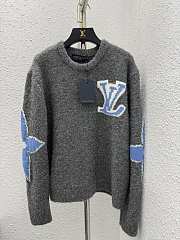 Louis Vuitton Chunky Wool Blend Pullover Gray - 1