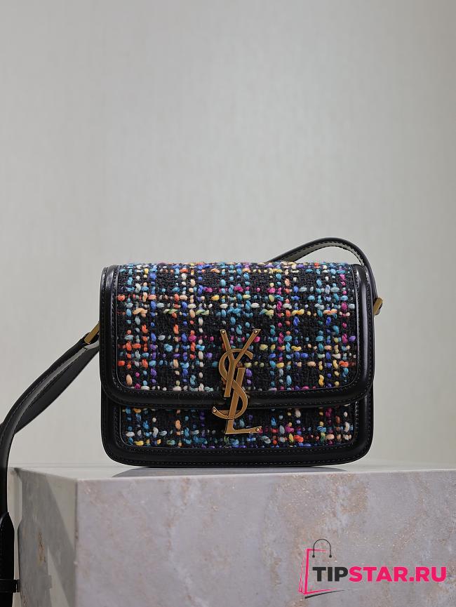 Ysl Solferino Small Satchel In Box Woven Wool - 1