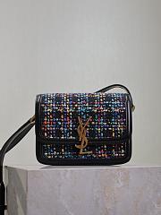 Ysl Solferino Small Satchel In Box Woven Wool - 1