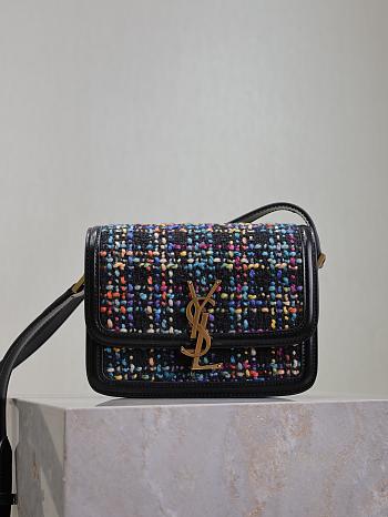 Ysl Solferino Small Satchel In Box Woven Wool