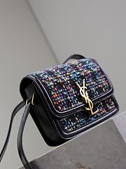 Ysl Solferino Small Satchel In Box Woven Wool - 5