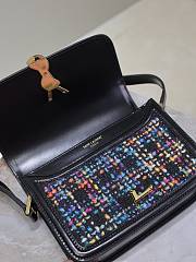 Ysl Solferino Small Satchel In Box Woven Wool - 3