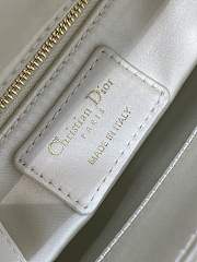 Dior Mini Lady Dior Bag White Satin Embroidered with Resin Pearls - 3