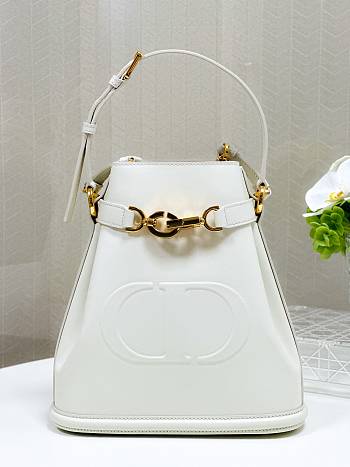 Dior Medium CD-Embossed Calfskin White