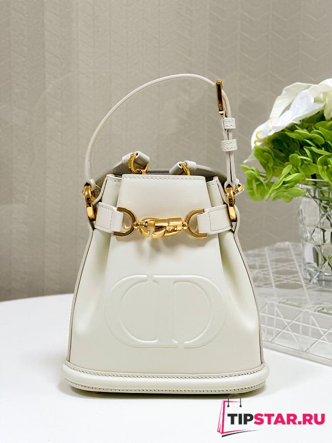 Dior Small C'est Dior Bag CD-Embossed Calfskin White - 1