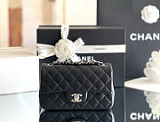 Chanel Classic Mini Flap Bag Lambskin Silver Hardware In Black - 1