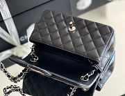 Chanel Classic Mini Flap Bag Lambskin Silver Hardware In Black - 4