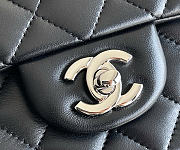 Chanel Classic Mini Flap Bag Lambskin Silver Hardware In Black - 2