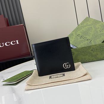 Gucci GG Marmont Wallet In Black Silver Hardware