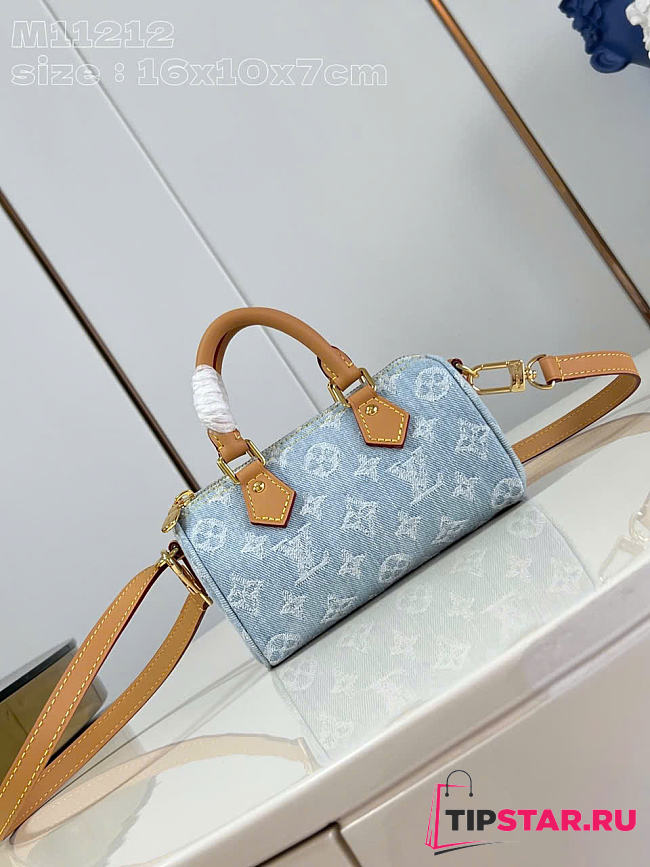 Louis Vuitton Nano Speedy Sky Blue Denim - 1