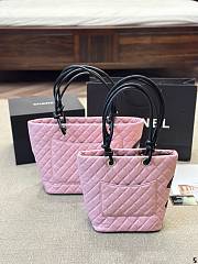 Chanel Cambon Line Shoulder Bag Caviar Skin Pink 30 cm - 6