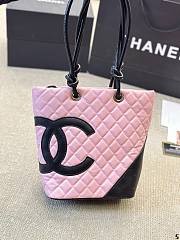 Chanel Cambon Line Shoulder Bag Caviar Skin Pink 30 cm - 4