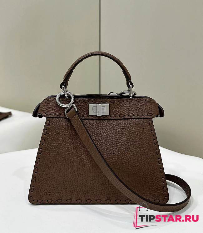 Fendi Peekaboo ISeeU Petite Cappuccino-coloured Selleria - 1