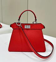 Fendi Peekaboo ISeeU Petite Red Selleria bag with 306 hand-sewn topstitches - 1