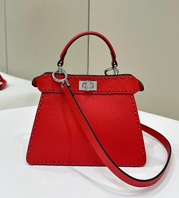 Fendi Peekaboo ISeeU Petite Red Selleria bag with 306 hand-sewn topstitches