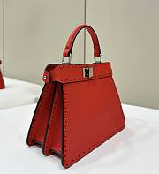 Fendi Peekaboo ISeeU Petite Red Selleria bag with 306 hand-sewn topstitches - 4