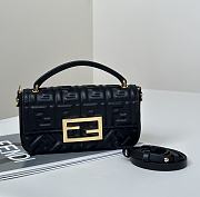 Fendi Baguette Mini Brown FF jacquard black bag - 1