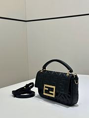 Fendi Baguette Mini Brown FF jacquard black bag - 3