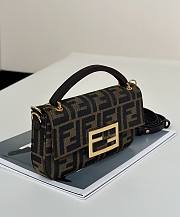 Fendi Baguette Mini Brown FF jacquard fabric bag - 6