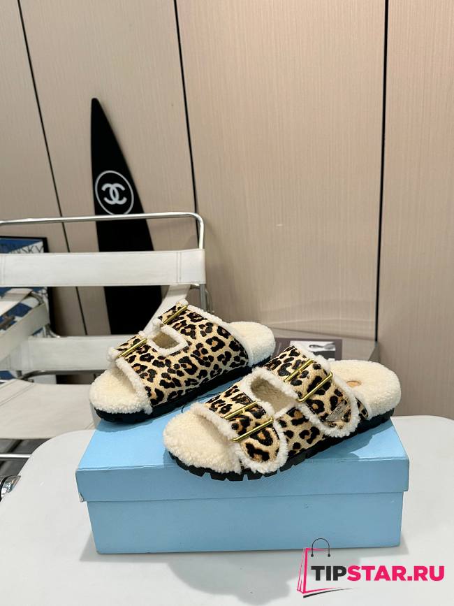 Prada Sandals Comfort Flat In Leopard Color - 1