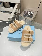 Prada Sandals Comfort Flat In Beige - 5