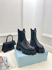 Prada Women Monolith Brushed Leather Boots In Black - 1