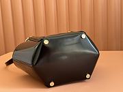 Gucci Mini bamboo top handle tote bag black shiny leather - 6