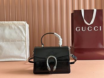 Gucci Dionysus small top handle bag Black patent leather