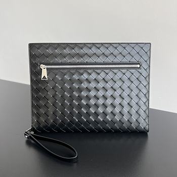 Bottega Veneta Intrecciato Document Case With Wristlet Black