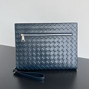 Bottega Veneta Intrecciato Document Case With Wristlet Blue - 1