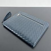 Bottega Veneta Intrecciato Document Case With Wristlet Blue - 6