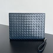 Bottega Veneta Intrecciato Document Case With Wristlet Blue - 3