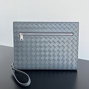 Bottega Veneta Intrecciato Document Case With Wristlet Light Blue - 1