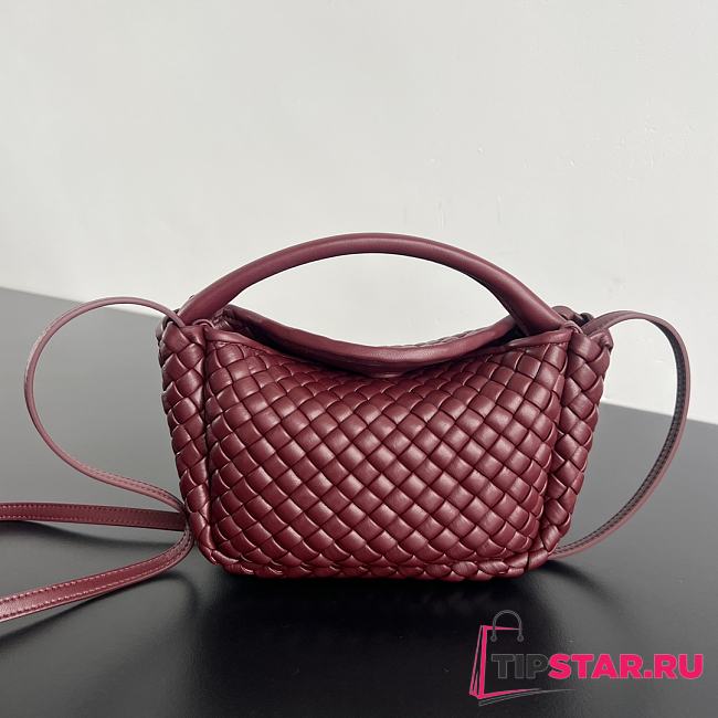 Bottega Veneta Mini Cobble Handbag In Burgundy - 1