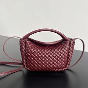 Bottega Veneta Mini Cobble Handbag In Burgundy - 1